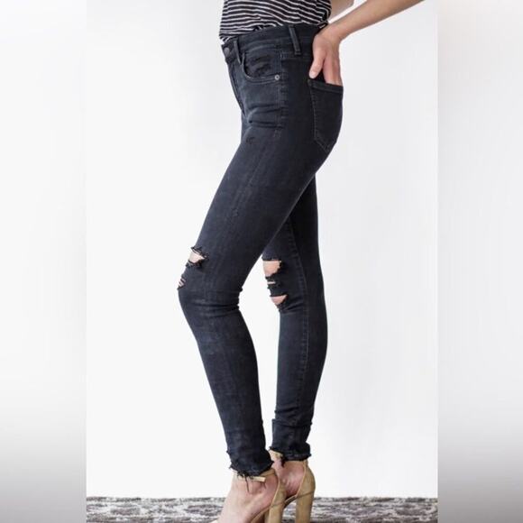 Agolde‎ FELL GOOD BLACK JEANS SIZE 24in - Picture 1 of 11